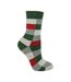 1 Pack Ladies Checkered Patterned Wool Blend Socks-1