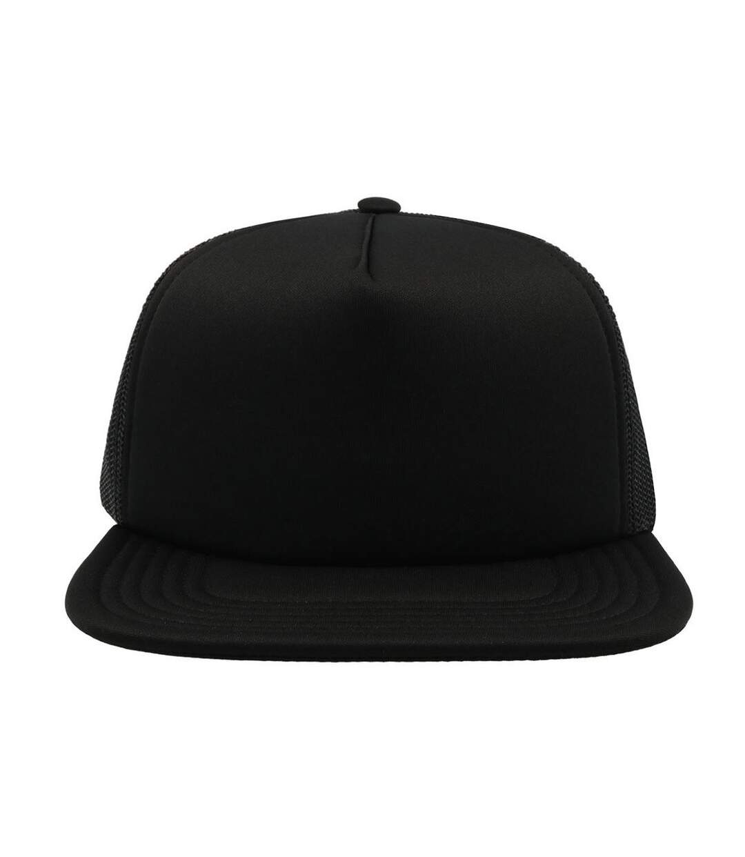 Unisex snap 90s flat visor 5 panel trucker cap black/black Atlantis-3
