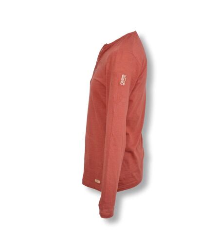 Tee shirt manches longues homme col V - Couleur rouge