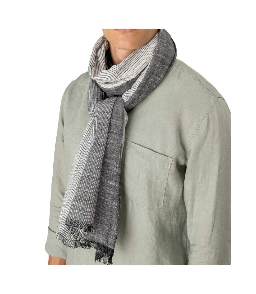 Écharpe Motif/style À Rayures Adulte Taille Unique Gris Spasso-2