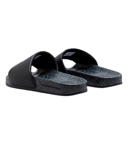 Mens Paisley Sliders Black White Pretty Green
