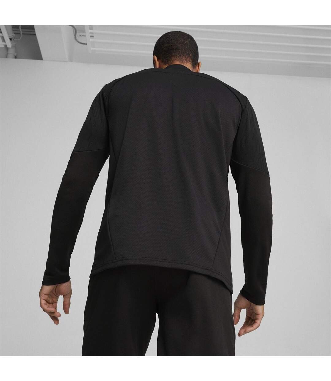 Mens Teamfinal Quarter Zip Training Fleece Top Black Puma-4