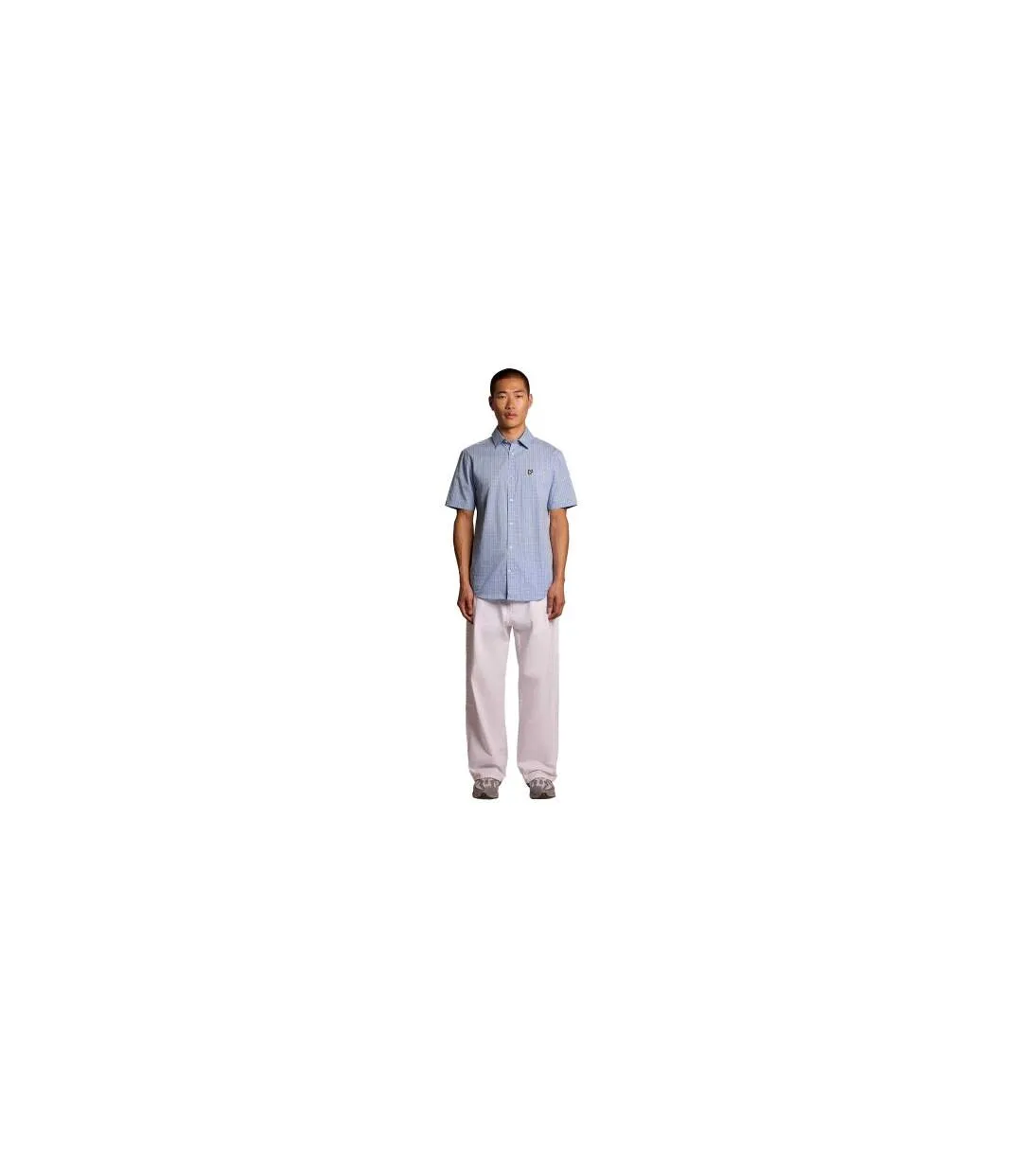 Chemise Manches Courtes Motif/style À Carreaux Homme Bleu Clair À Carreaux Lyle & Scott-1