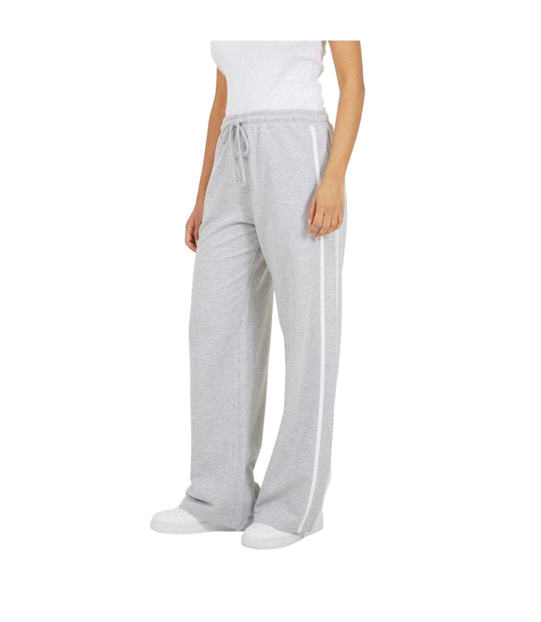 Pantalon De Jogging Motif/style À Rayures Femme Gris Blanc Brave Soul-1