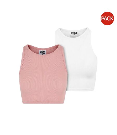 Haut Court Femme Rose Foncé Blanc Urban Classics