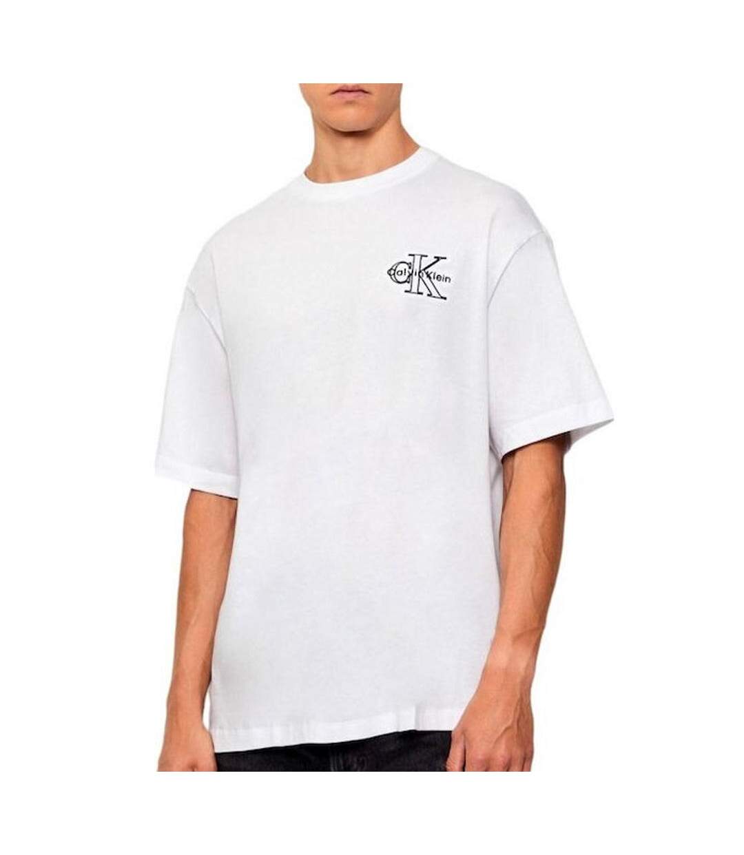 T-Shirt blanc homme calvin klein jeans monolog-1