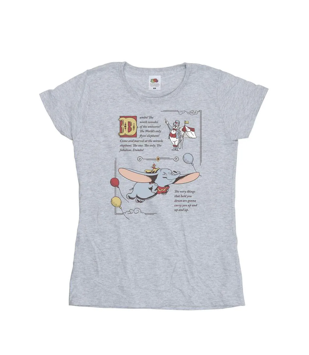 Disney - T-shirt DUMBO STORY BOOK PAGE - Femme (Gris chiné) - UTBI17814-1