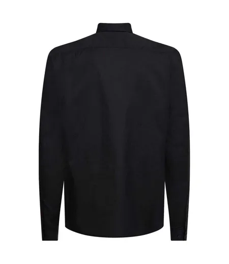 Mens Core Flex Poplin Long-sleeved Shirt Black Tommy Hilfiger
