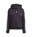 Womens/ladies Fleece Drawstring Hoodie Black Adidas-1