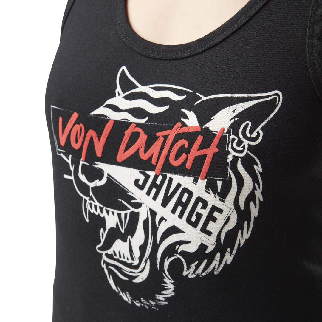 Débardeur femme guipure dentelle avec print en coton Savage Vondutch-2