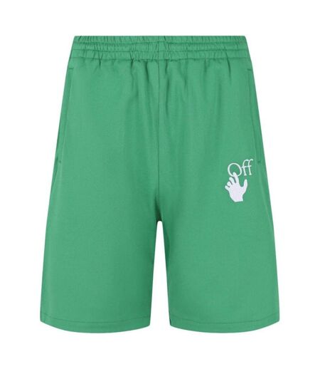 Short De Jogging Motif/style Logo Hands Off Homme Vert Off-White