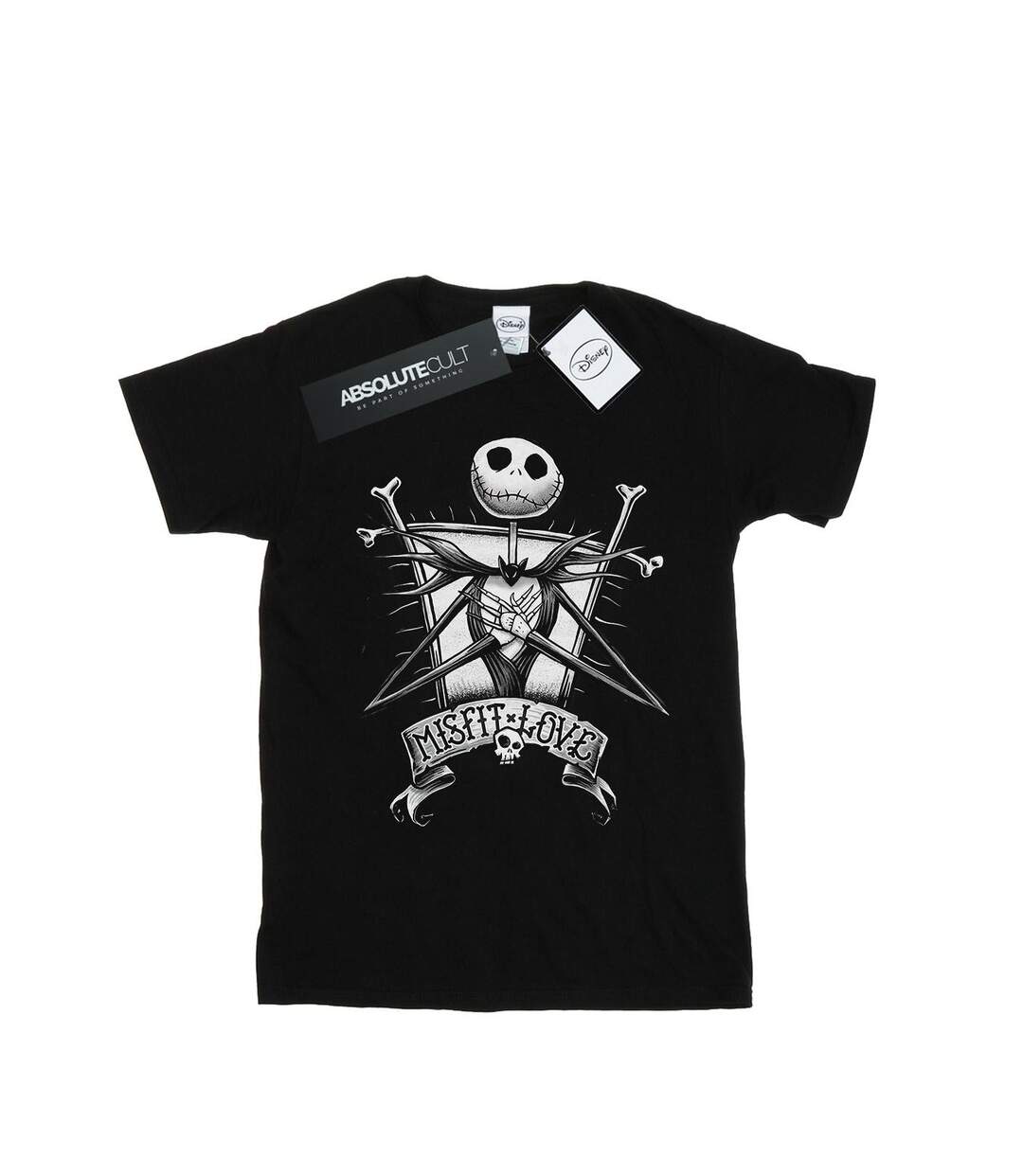 Disney Womens/Ladies Nightmare Before Christmas Misfit Love Cotton Boyfriend T-Shirt (Noir) - UTBI41438-1