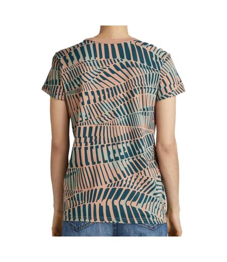 T-shirt orange femme all over print d21210
