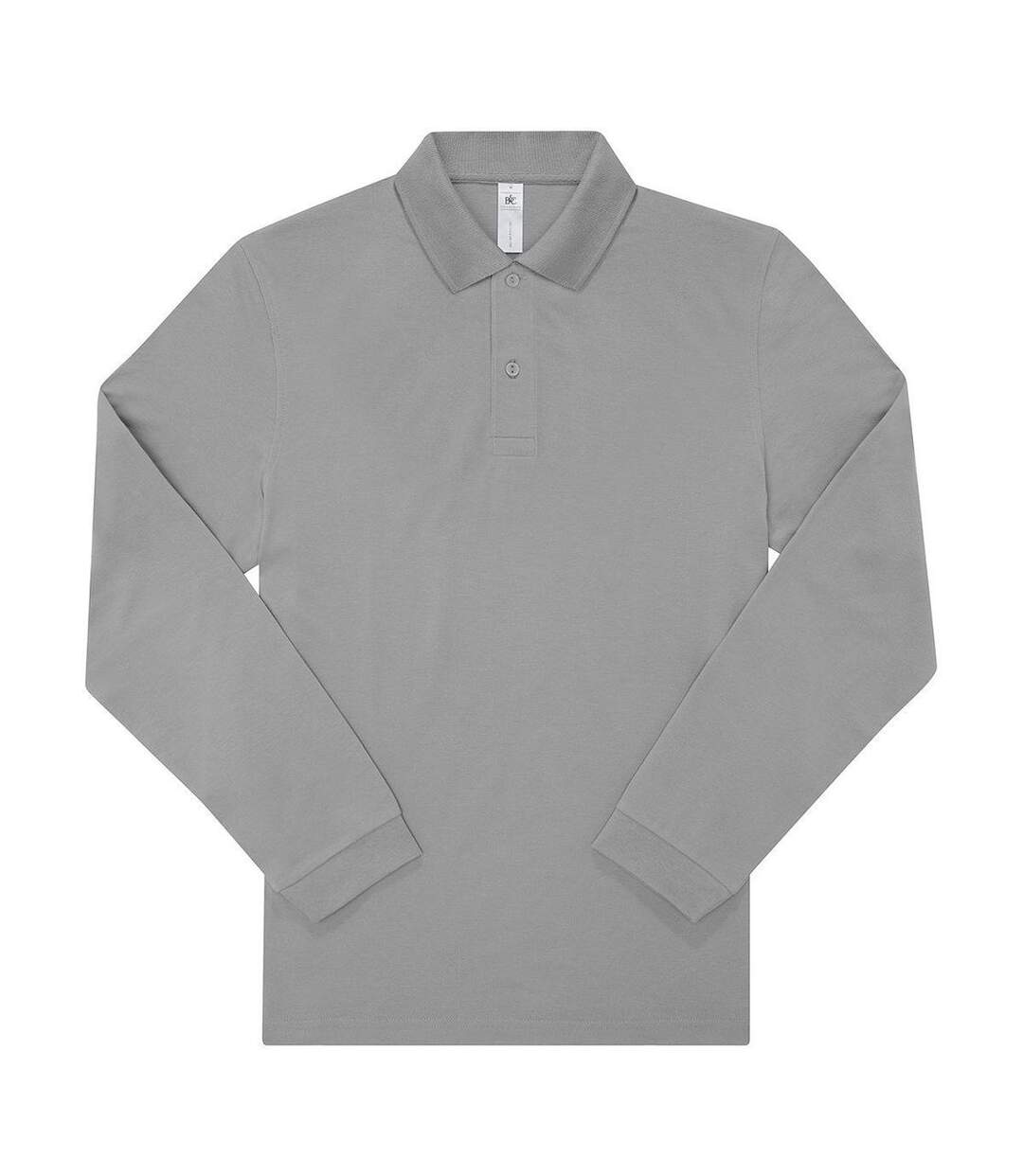 Polo manches longues- Homme - PU425 - gris sport-1