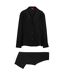 Ensemble De Pyjama Long Satinoir Femme Noir Hugo-2