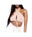 Womens/ladies Wrap Halter Neck Crop Top Beige Missy Empire-2