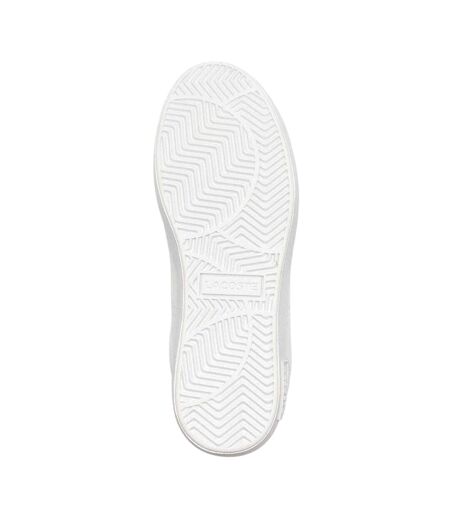 Womens/ladies Powercourt 2.0 Leather Trainers White Gold Lacoste