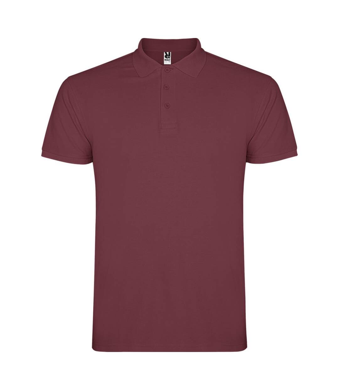 Mens star short-sleeved polo shirt berry red Roly