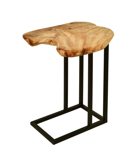 Table basse fait main en bois motif floral EMO