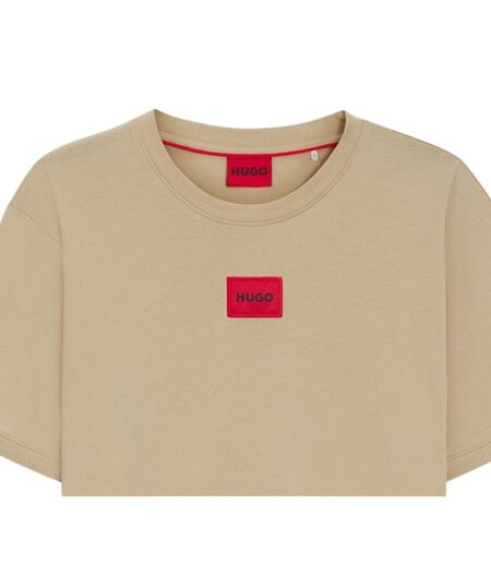 T-shirt Motif/style Logo Sur Poitrine Diragolino Homme Beige Foncé Hugo