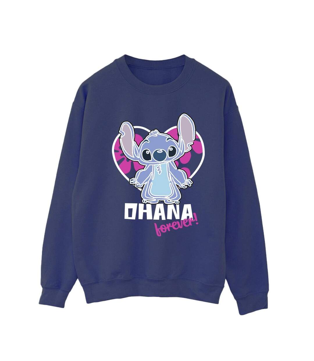 Disney - Sweat LILO AND STITCH OHANA FOREVER HEART - Femme (Bleu marine) - UTBI22802-1
