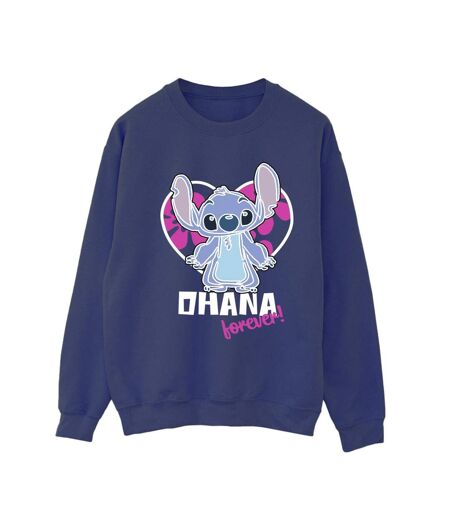 Disney - Sweat LILO AND STITCH OHANA FOREVER HEART - Femme (Bleu marine) - UTBI22802