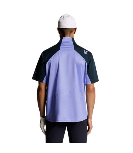 Mens Colour Block Half Zip Top Moonlight Navy Lyle & Scott