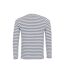 Premier Mens Long John Stripe Roll Sleeve T-Shirt (White/Navy) - UTPC5584