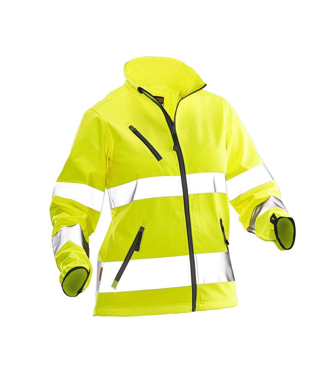 Womens/ladies Hi-vis Soft Shell Jacket Yellow Jobman-2