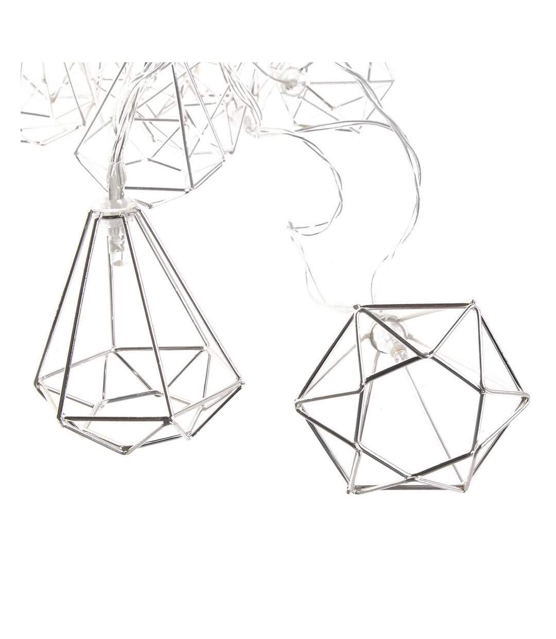 Guirlande lumineuse diamants en métal 10 leds-2