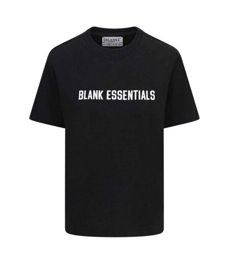 Womens/ladies Logo Oversized Boyfriend T-shirt Black Blank Essentials