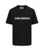 Womens/ladies Logo Oversized Boyfriend T-shirt Black Blank Essentials-1
