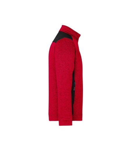 Veste Polaire Strong Homme Rouge Chiné Noir James And Nicholson