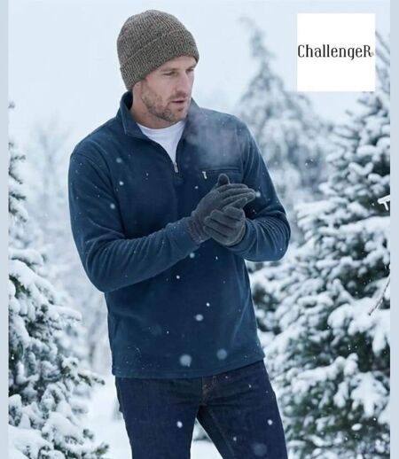 Sweat Polaire Col Zippé 1 Poche Caribou1 Challenger