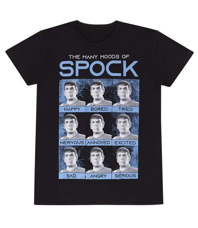 Star Trek Unisex Adult Many Moods Of Spock T-Shirt (Black)