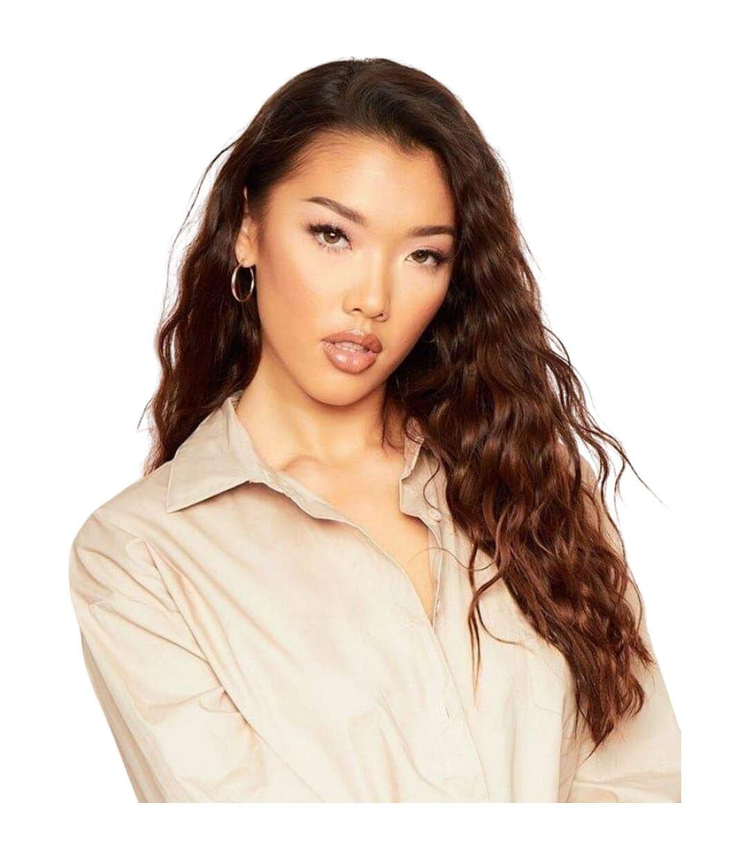 Womens/ladies Plain Oversized Shirt Dress Beige Missy Empire-3