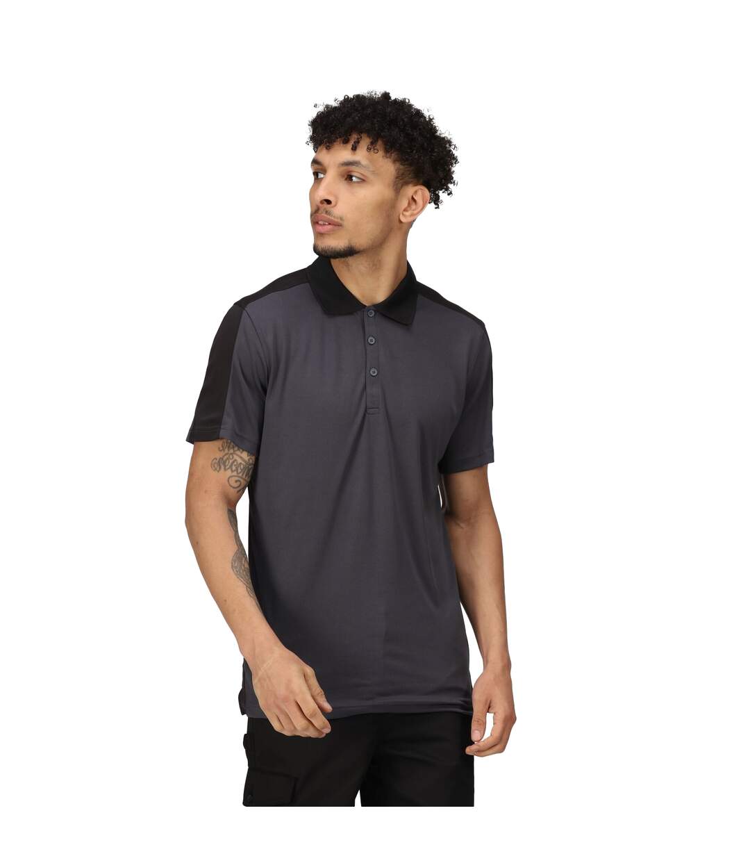 Regatta - Polo de sport CONTRAST - Homme (Gris / noir) - UTPC3304