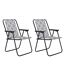 Set de 2 chaises de jardin pliantes an acier et tissu Patio