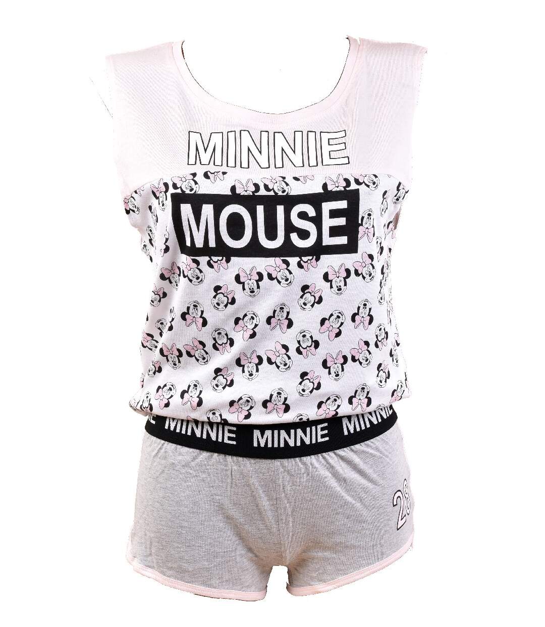 Pyjama Femme MINNIE en Coton -Chaleur,Douceur et Confort- Et3592 Court Rose