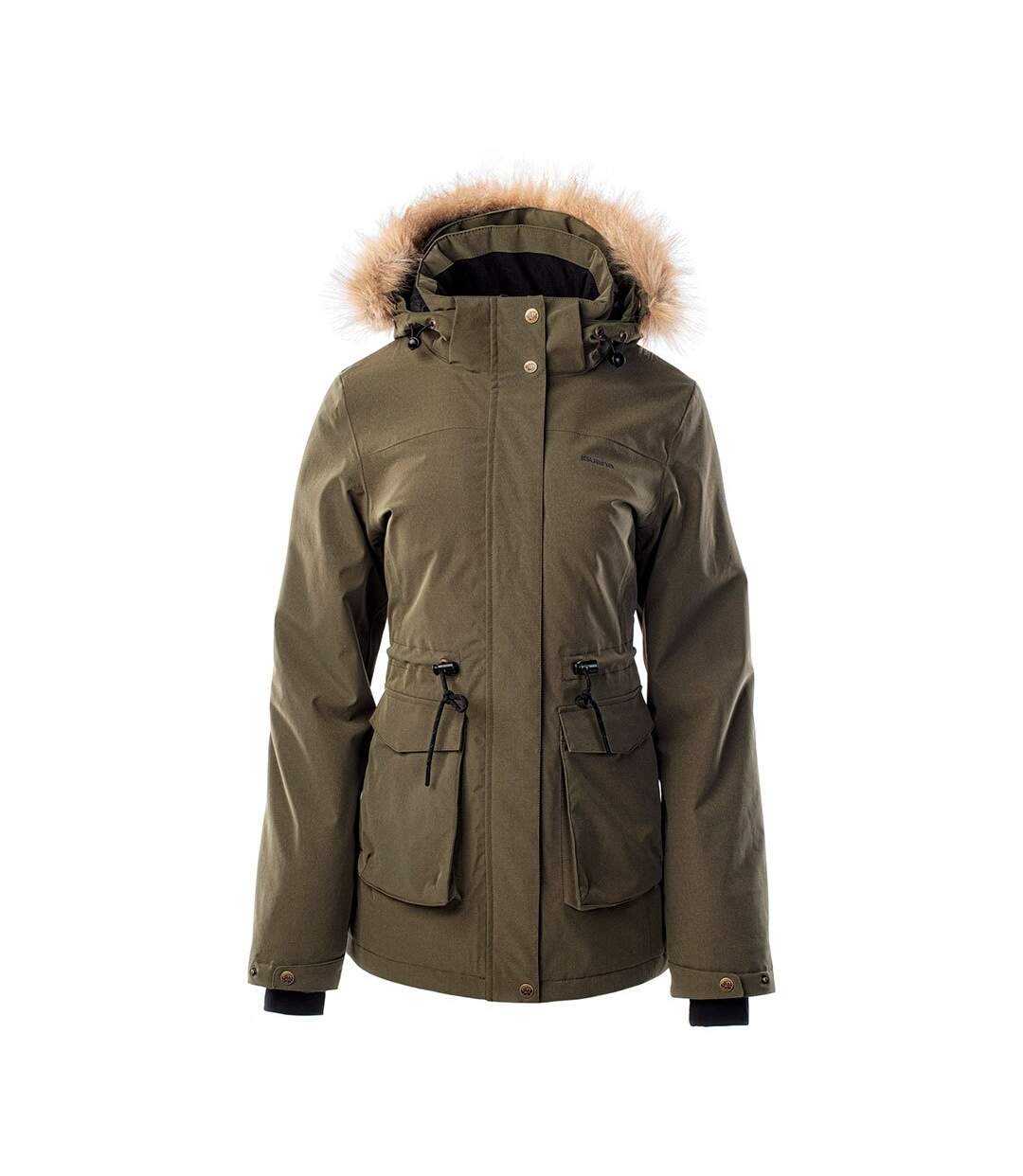 Womens/ladies nermin winter jacket olive night Iguana-1