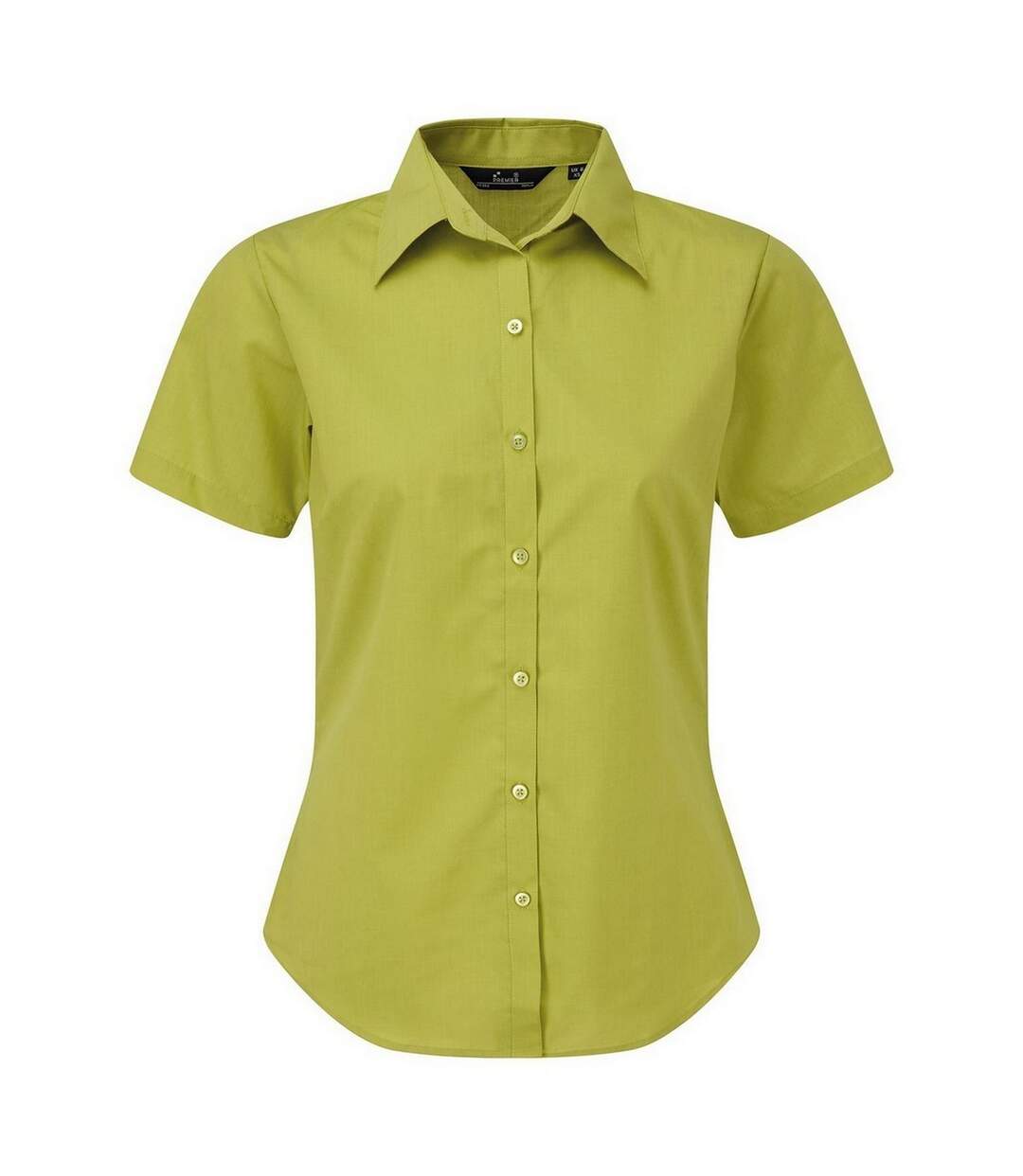 Chemisier À Manches Courtes Femme Vert Citron Premier-1