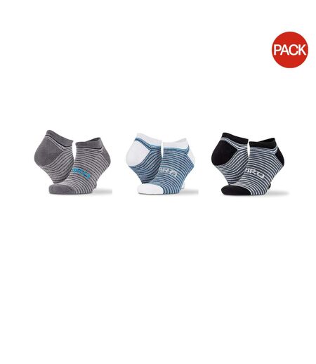 Spiro Unisex Adults Mixed Stripe Trainer Socks (Pack Of 3) (Mixed) - UTPC3499