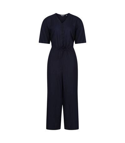 Regatta Womens/Ladies Streap Lightweight Button Front Short-Sleeved Jumpsuit (Navy) - UTRG9464