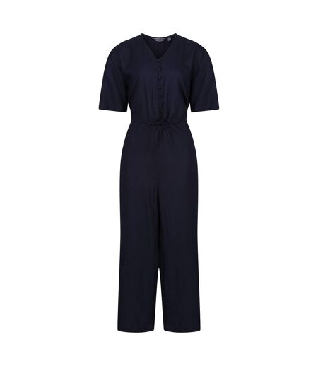 Regatta Womens/Ladies Streap Lightweight Button Front Short-Sleeved Jumpsuit (Navy) - UTRG9464