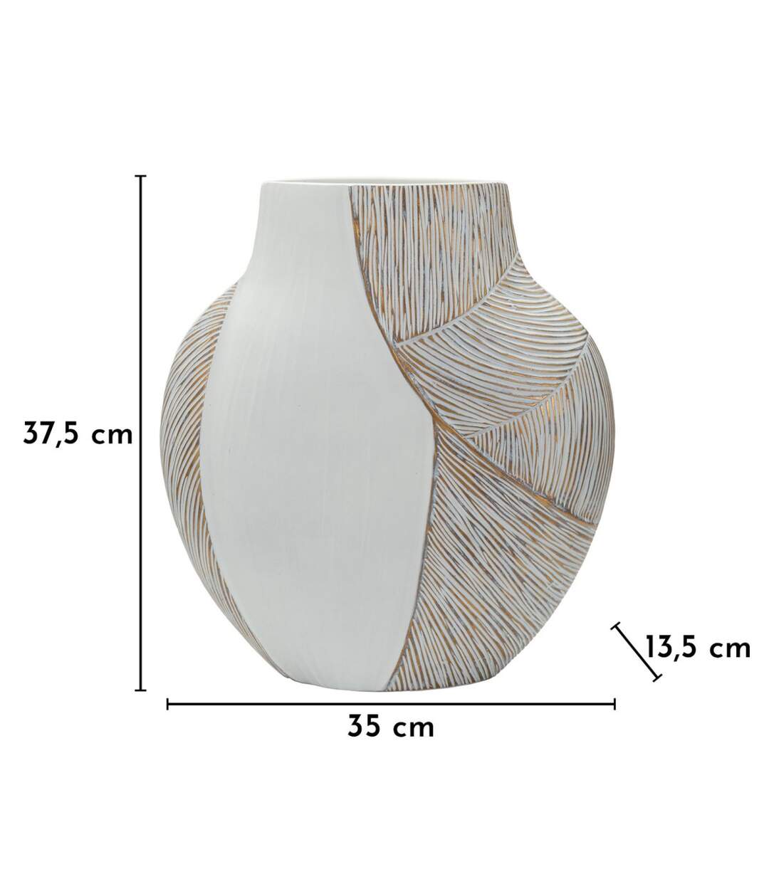 Vase Design Hochi 37cm Blanc-5