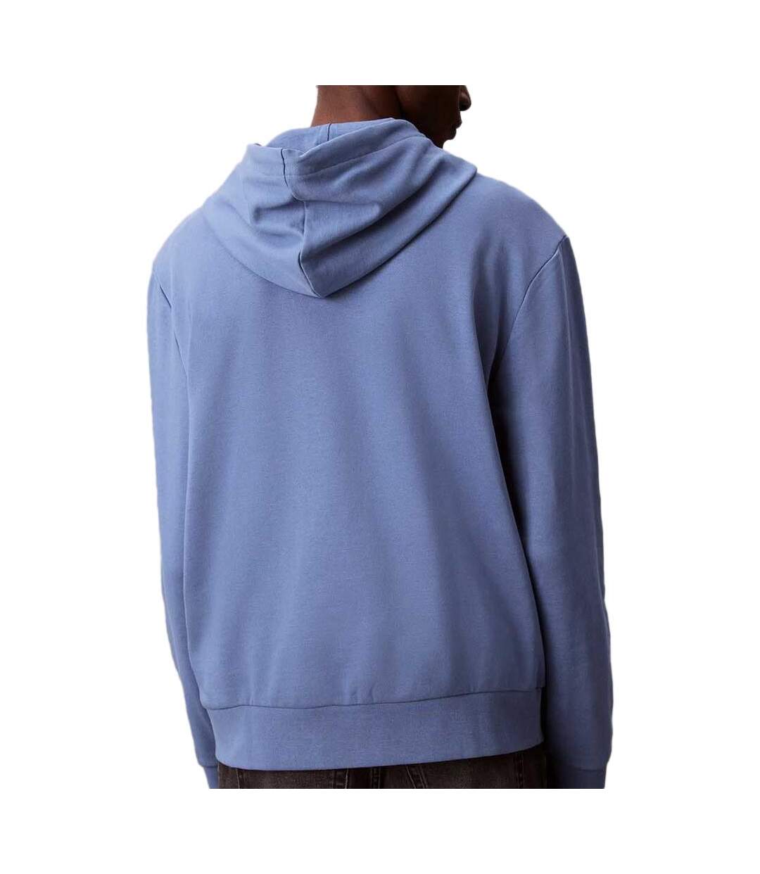 Sweat bleu homme calvin klein jeans badge - l-2