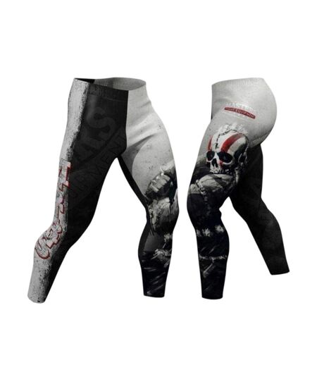 Mens Mfc Dark Side Warrior Compression Leggings Black Grey Masters