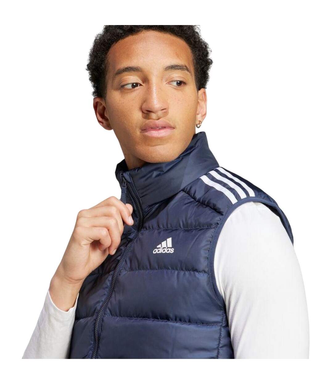 Veste Sans Manches Style 3 Rayures Homme Bleu Marine Adidas-4