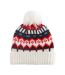 Bonnet Ski Motif/style Rétro Adulte Blanc Beechfield-2