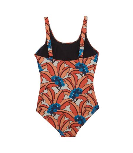 Womens/ladies Orla Kiely Tropical One Piece Swimsuit Orange Regatta